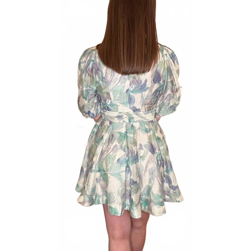 NEW LUCY PARIS alexis belted dress in mint multi - Picture 4 of 4